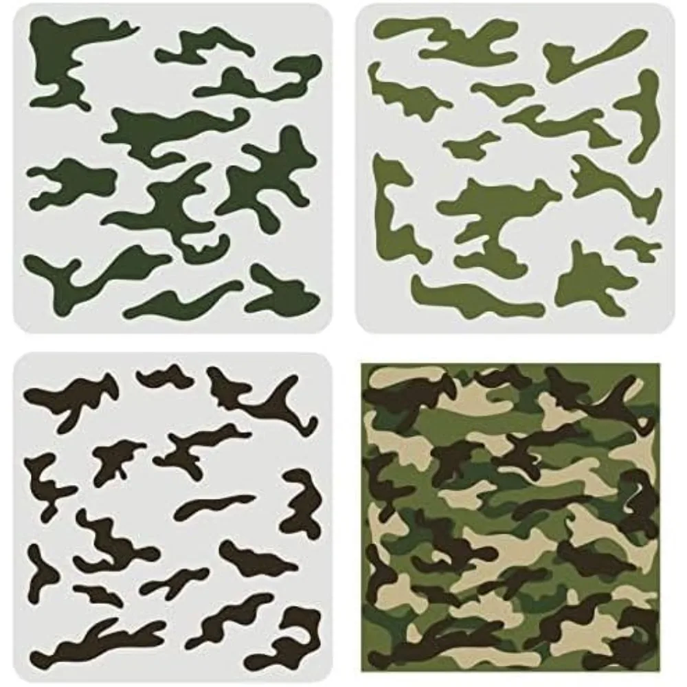 Camo Pattern Set - 3 قطعة مجموعة استنسل كامو 11.8x11.8