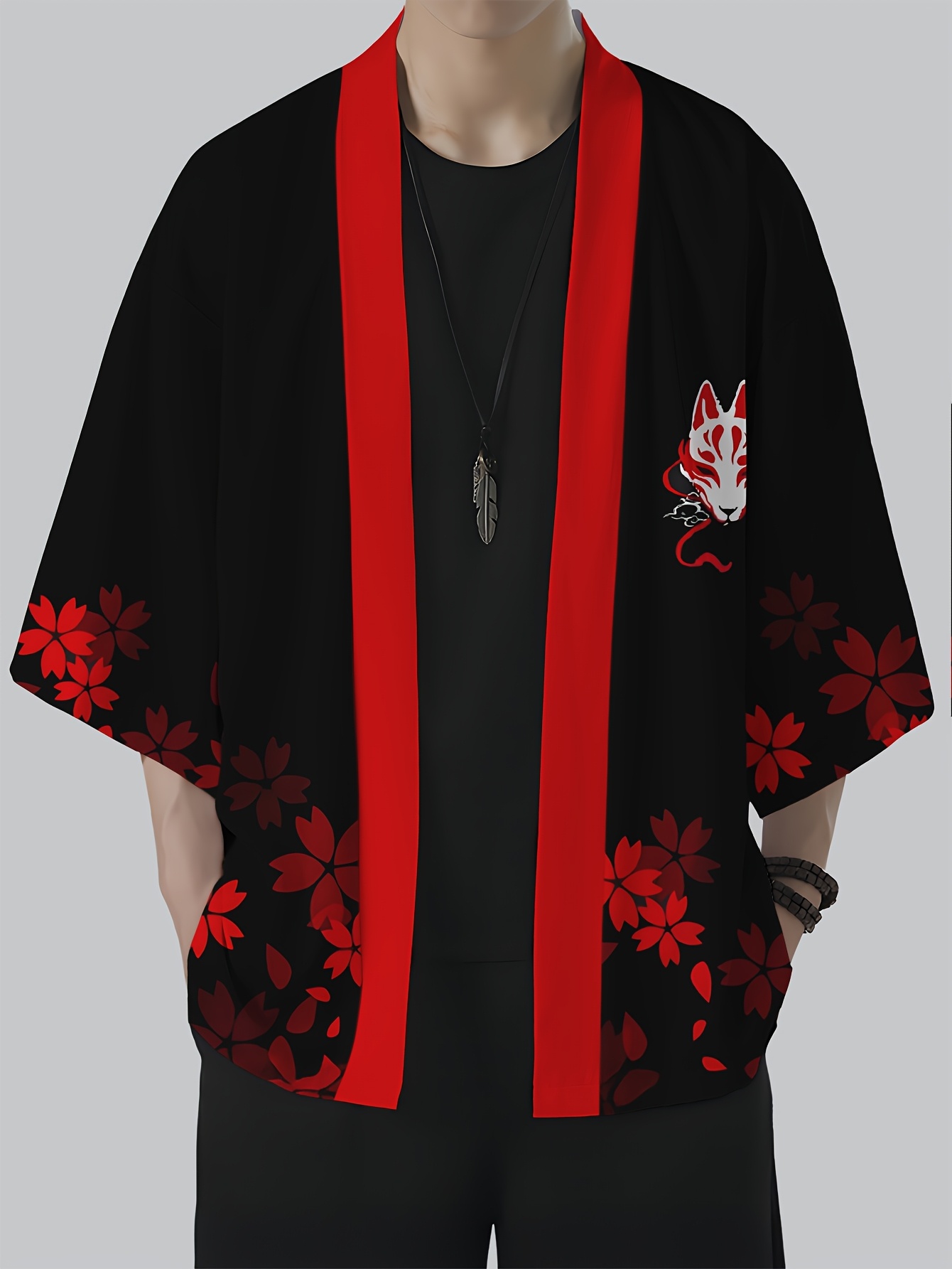 Street Fashion Kimono - كيمونو رجالي صيفي 2026 بتصميم ثلاثي