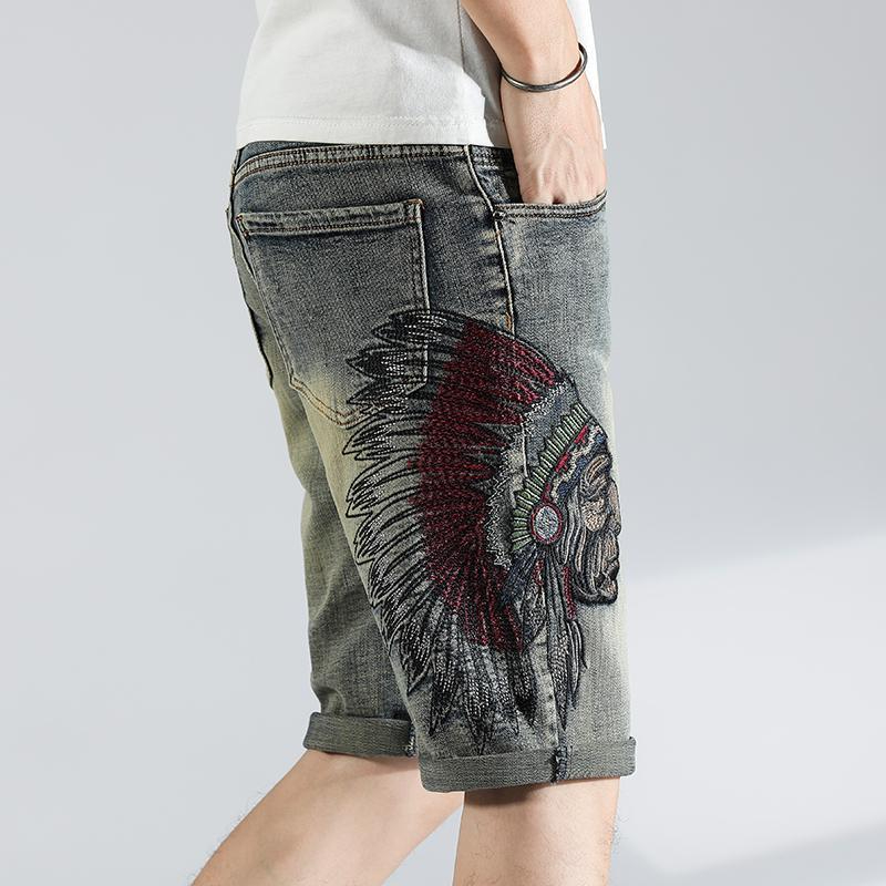 Distressed Jean Rip - سراويل جينز قصيرة للرجال بألوان متعددة