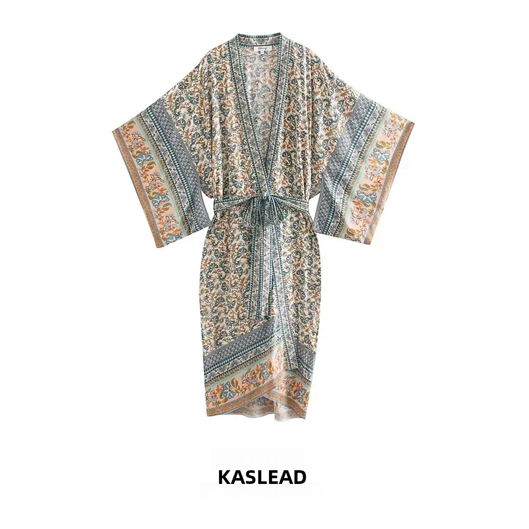 Street Fashion Kimono - كاسليد - فستان كيمونو طويل فضفاض