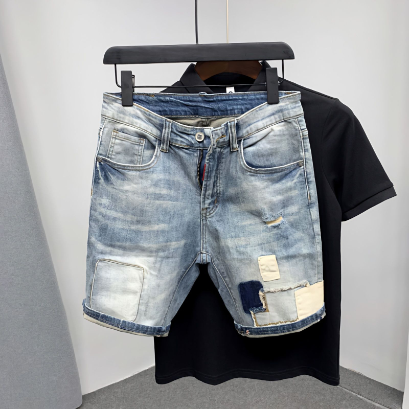 Distressed Jean Rip - مستقيم الذكور الدنيم السراويل ممزق السراويل