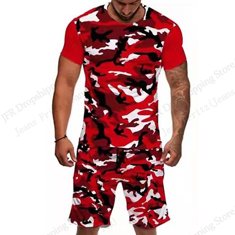 Camo Pattern Set - طقم رجالي تي شيرت بنمط التمويه