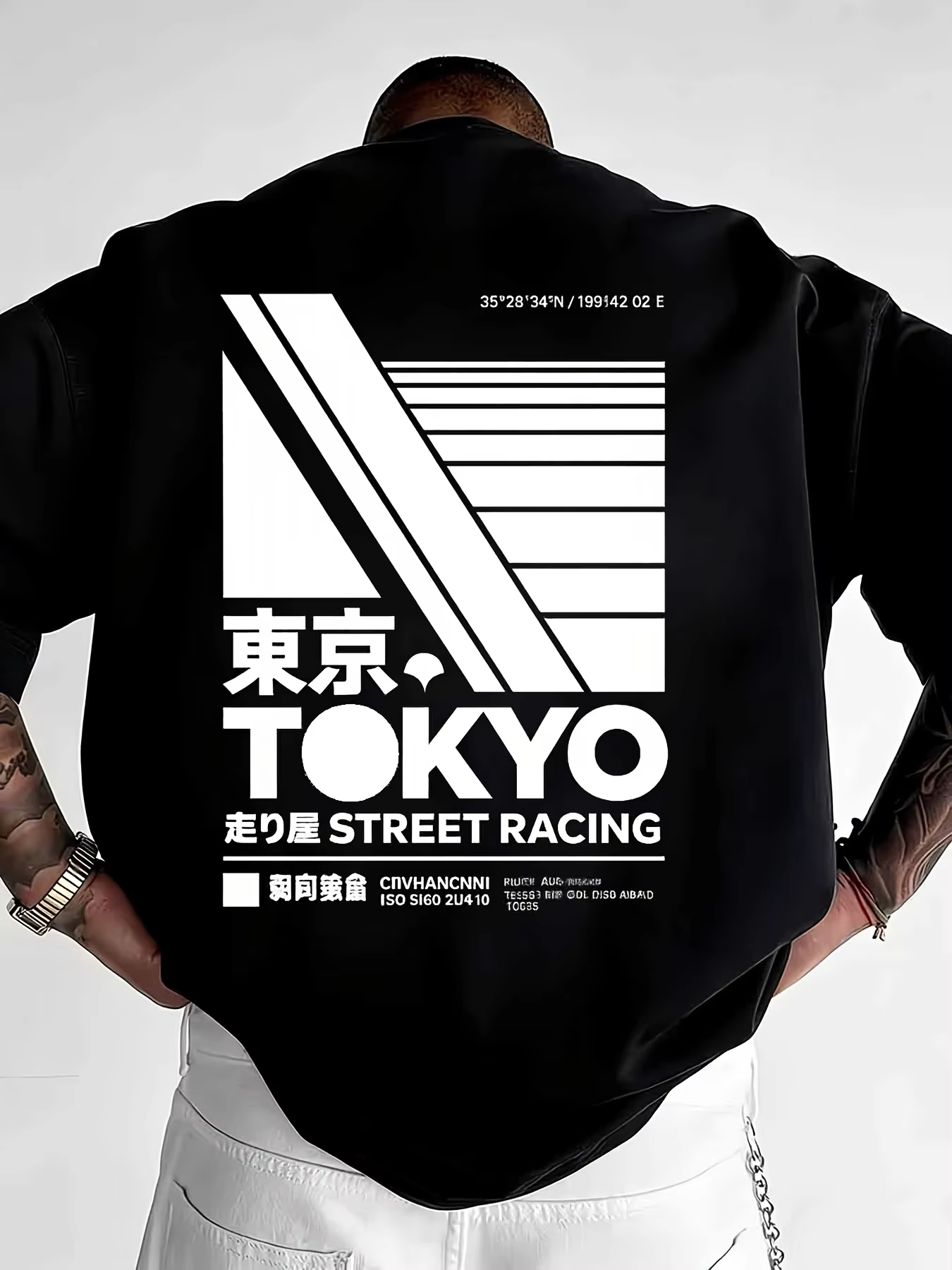 Street Fashion Tokyo - تي شيرت مطبوع بأسلوب شوارع طوكيو