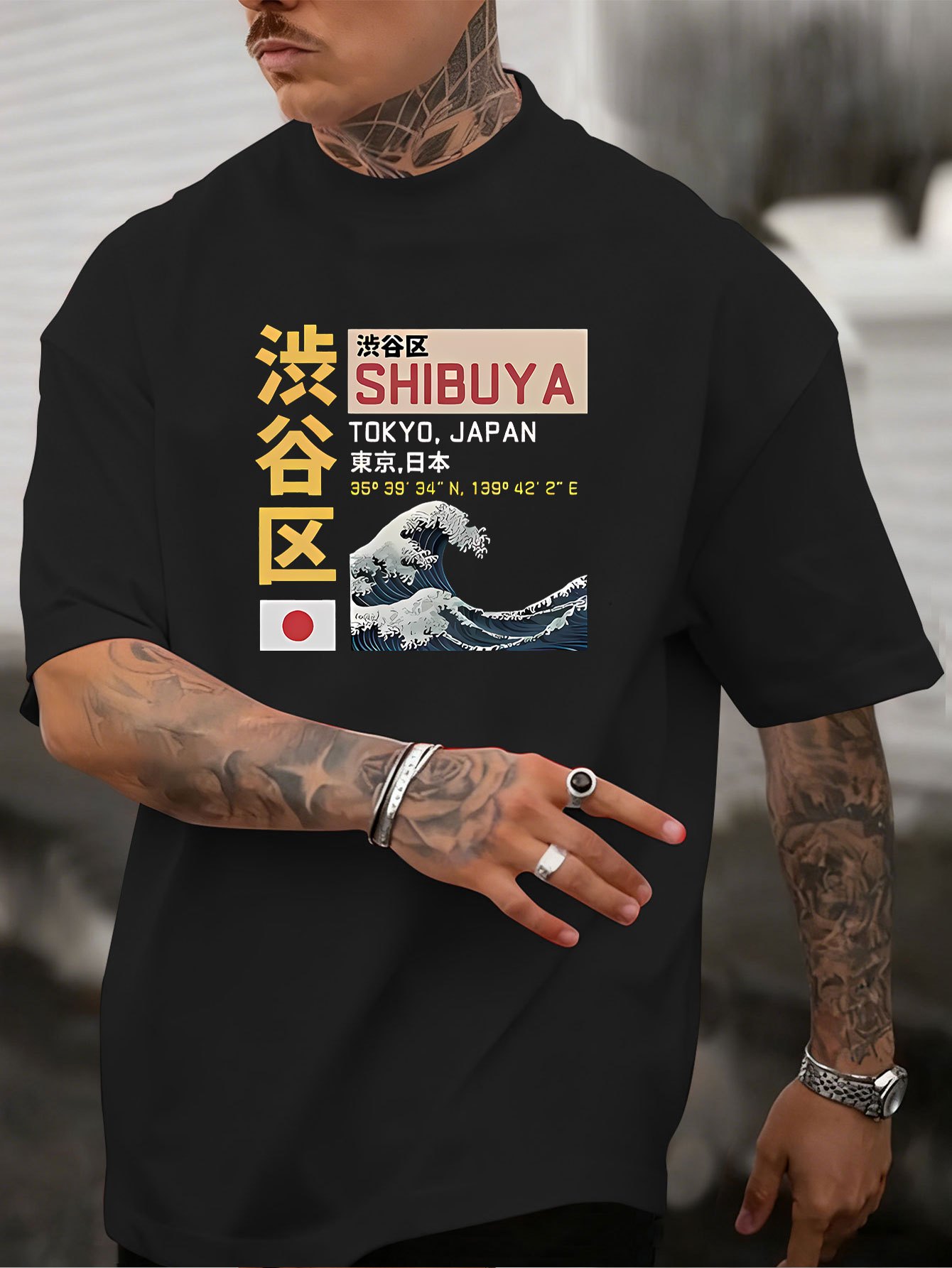 Street Fashion Tokyo - تي شيرت رجالي جديد مطبوع بتصميم