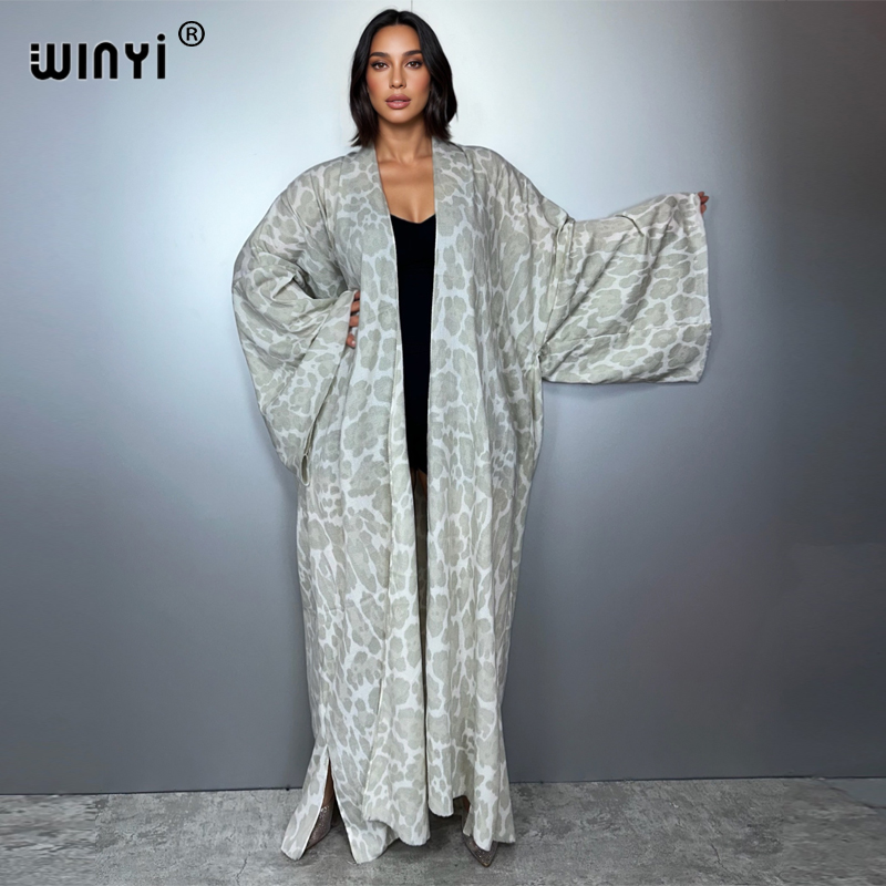 Street Fashion Kimono - WINYI الشتاء ليوبارد سترة أفريقيا المرأة