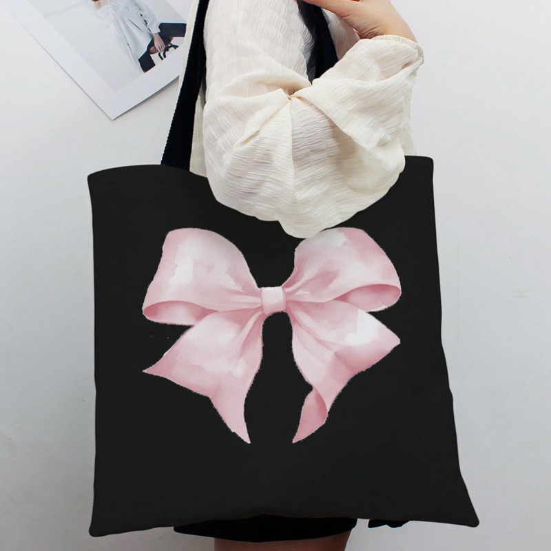 حقيبة كتف قماشية بنمط فيونكة م - مراجعة Tote Bag Canvas Print وسعره