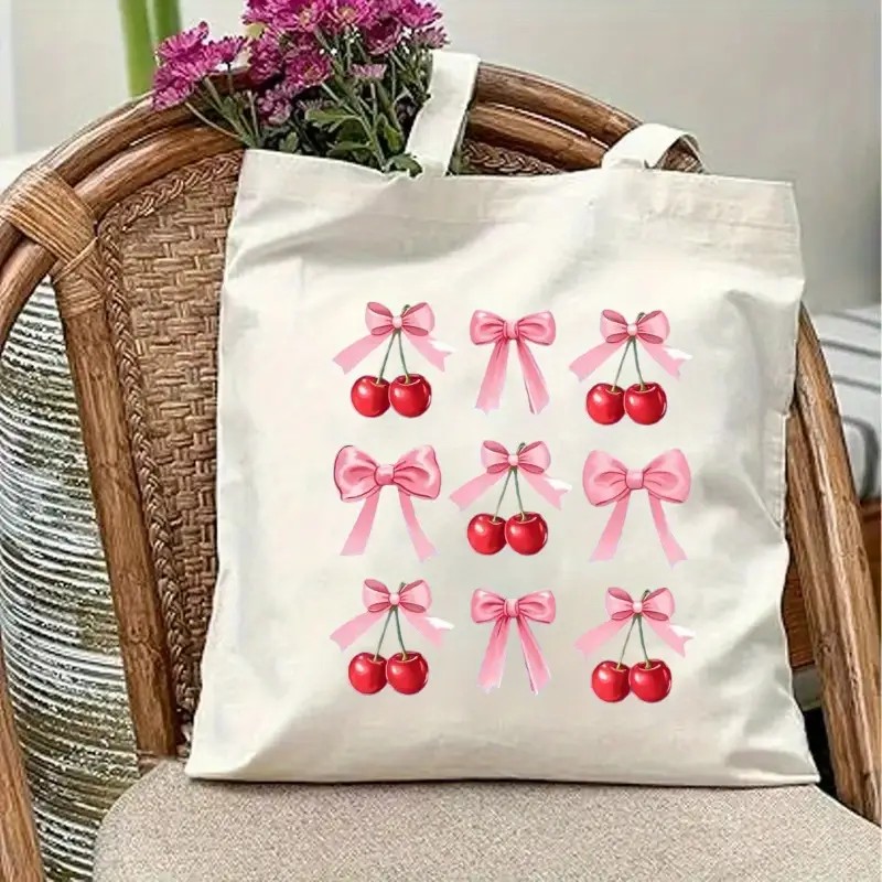 حقيبة قماشية بتصميم فيونكة الك - مراجعة Tote Bag Canvas Print وسعره