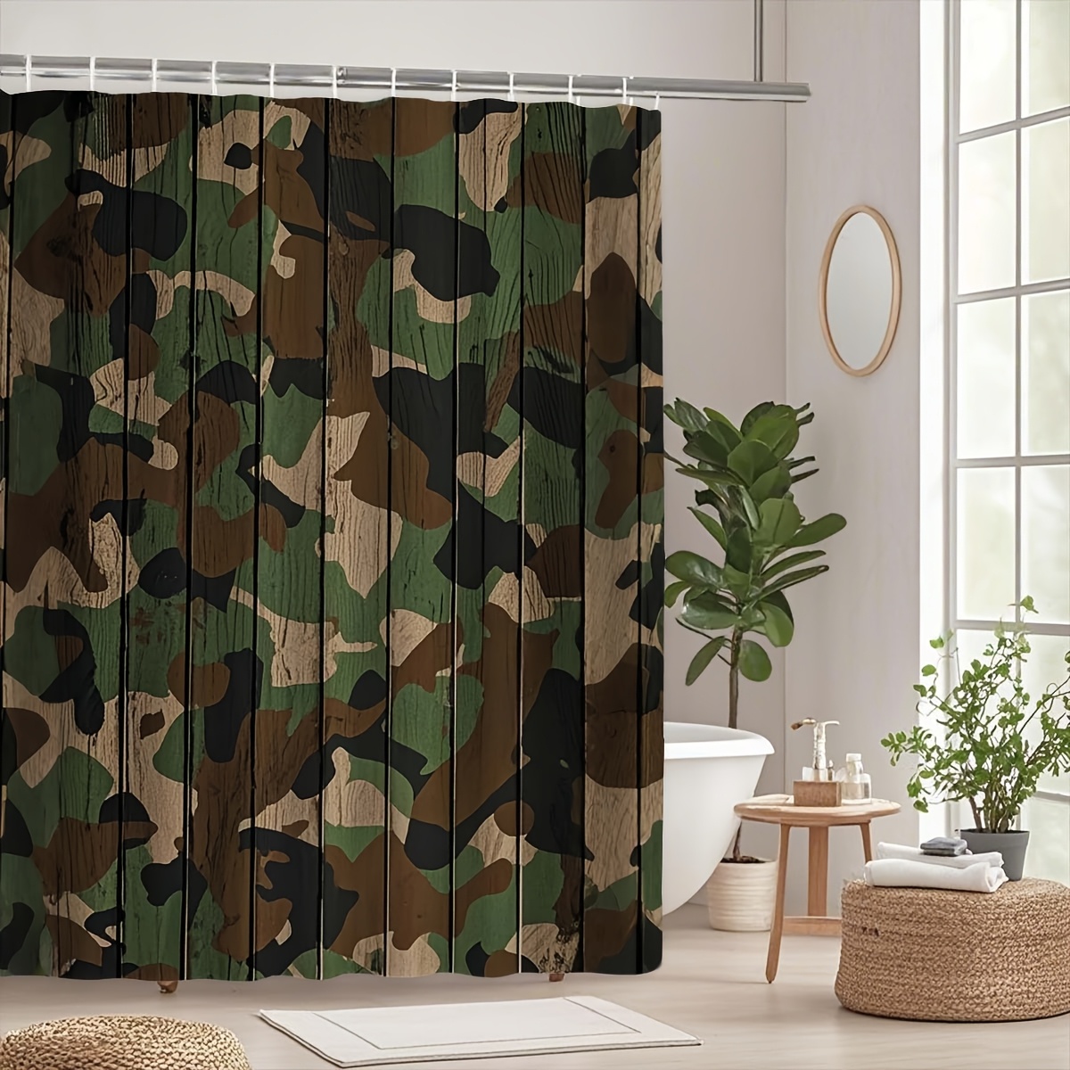 طقم ستائر حمام مموهة بنقشة الخ - مراجعة Camo Pattern Set وسعره