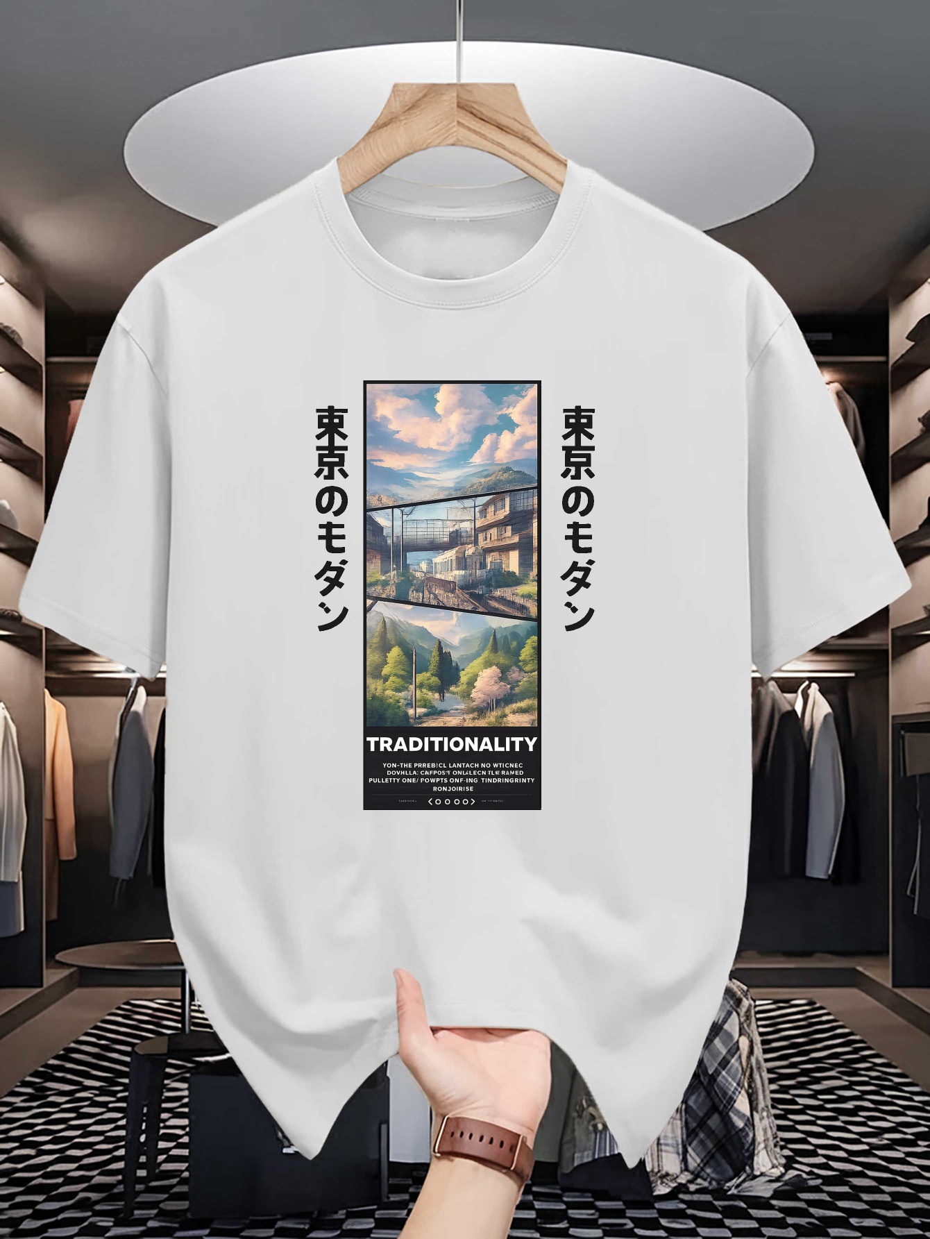 قميص رجالي ناعم من القطن بطباع - مراجعة Street Fashion Tokyo وسعره