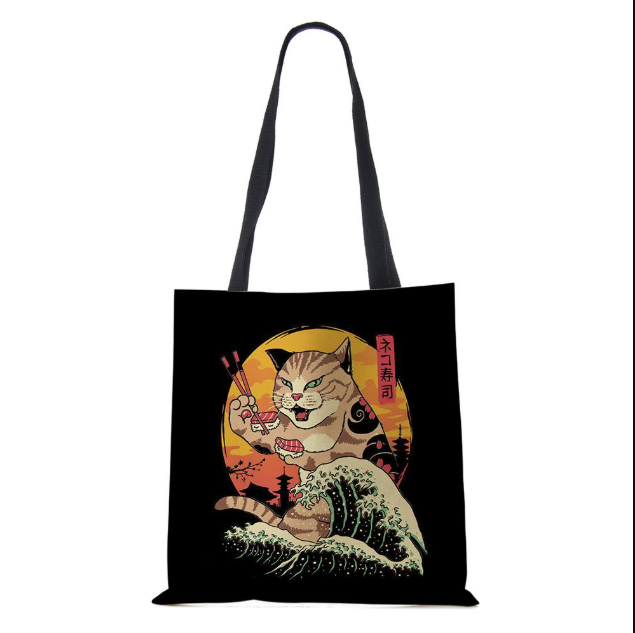 حقيبة حمل قماشية بتصميم قطة لط - مراجعة Tote Bag Canvas Print وسعره