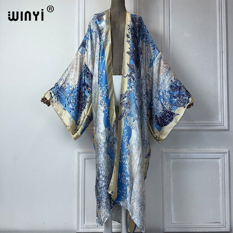 فستان كيمونو مطبوع بوهيمي من W - مراجعة Street Fashion Kimono وسعره