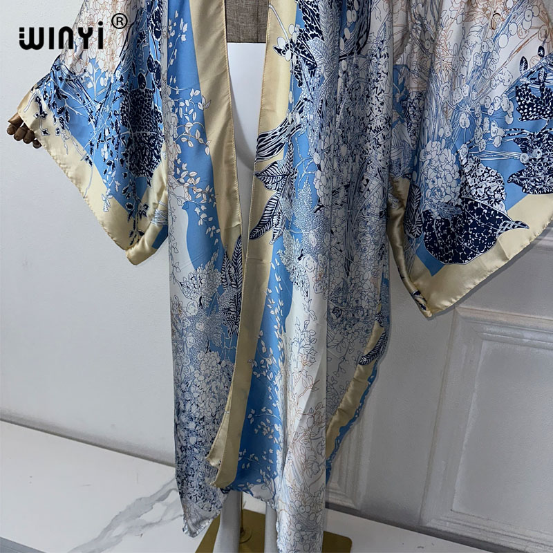 فستان كيمونو مطبوع بوهيمي من W - مراجعة Street Fashion Kimono وسعره