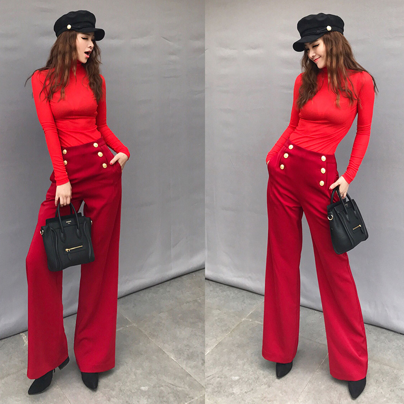 بنطلون نسائي أسود مستقيم الساق - مراجعة Street Fashion Week وسعره