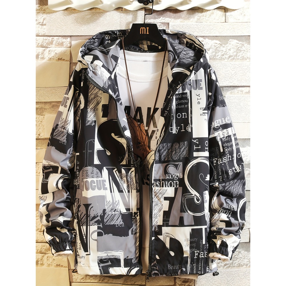 سترة رياحية عصرية بطباعة نصية  - مراجعة Street Fashion Vogue وسعره