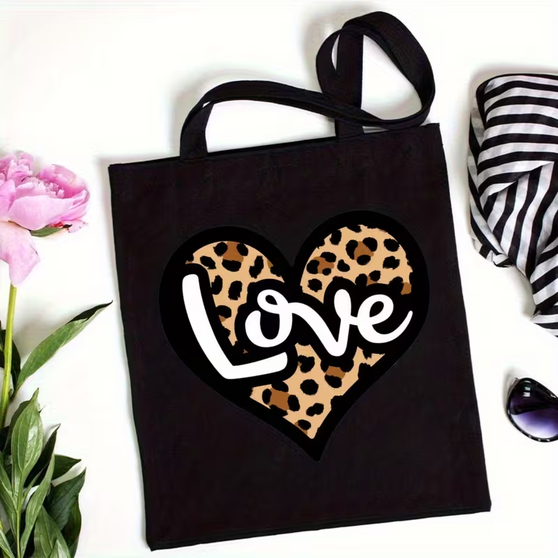 حقيبة يد قماشية بطبعة قلب ونقش - مراجعة Tote Bag Canvas Print وسعره