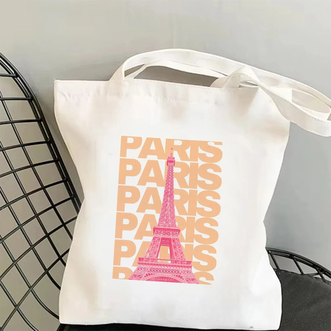 حقيبة تسوق برسومات برج ايفل لن - مراجعة Tote Bag Canvas Print وسعره