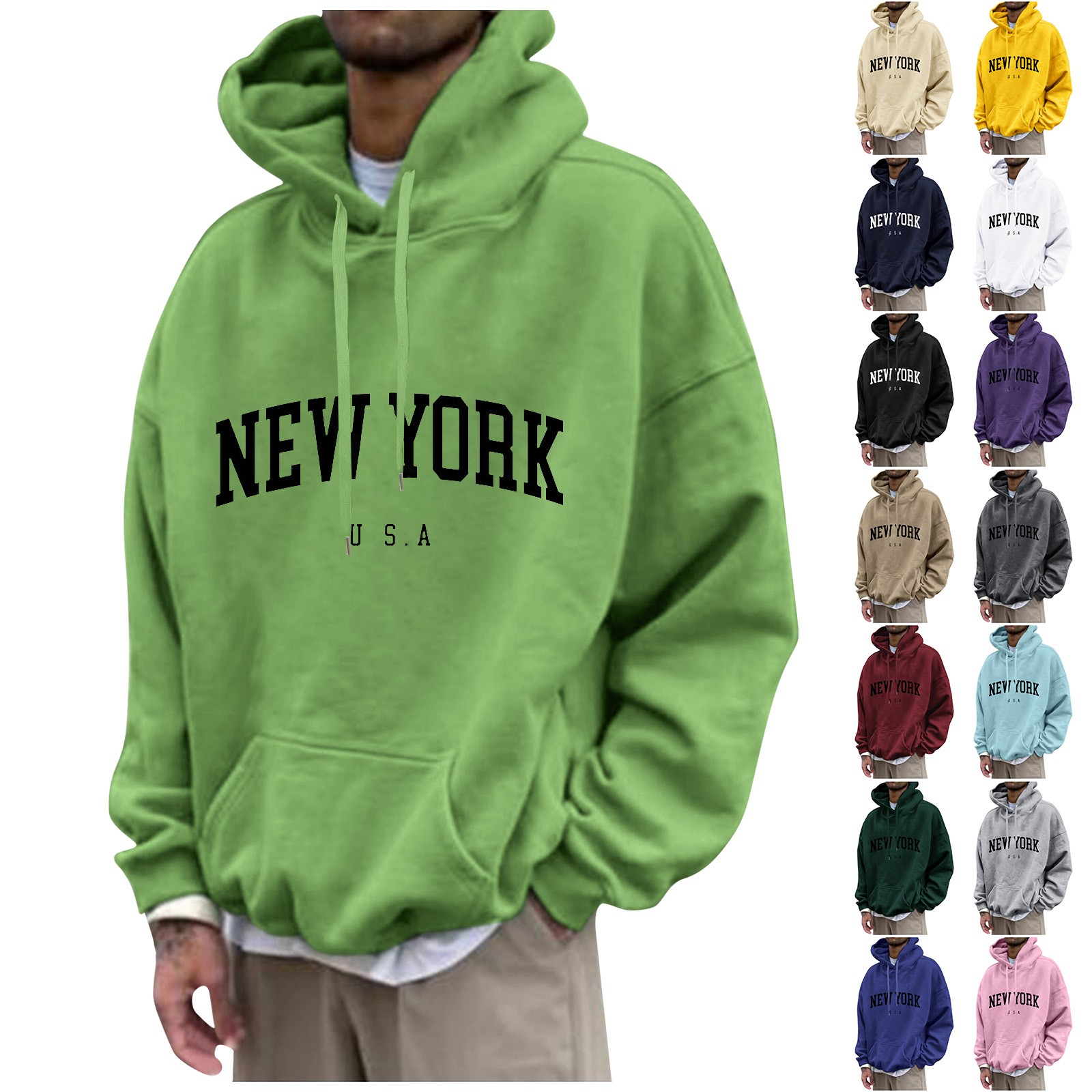 كنزات بأغطية رأس بطباعة نيويور - مراجعة High Street Fashion New York وسعره