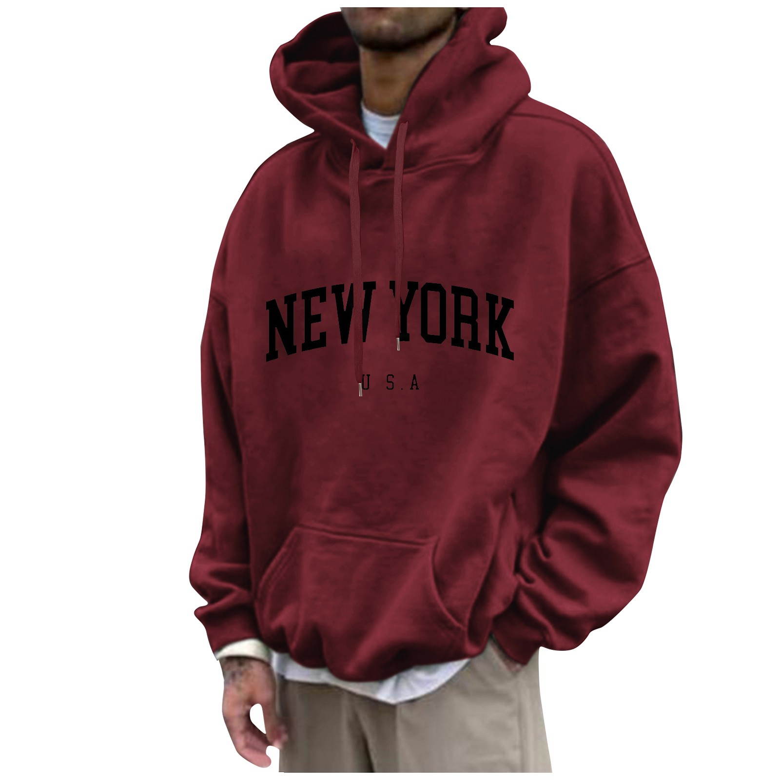 كنزات بأغطية رأس بطباعة نيويور - مراجعة High Street Fashion New York وسعره