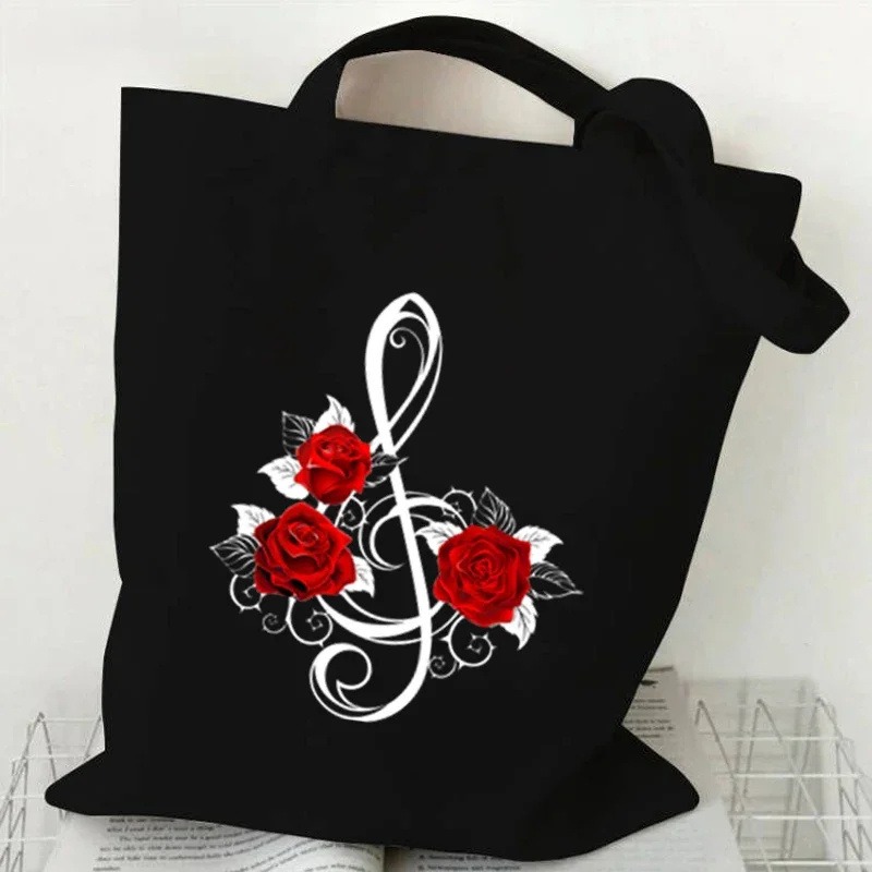 ملاحظة الموسيقى نبضات القلب ال - مراجعة Tote Bag Canvas Print وسعره
