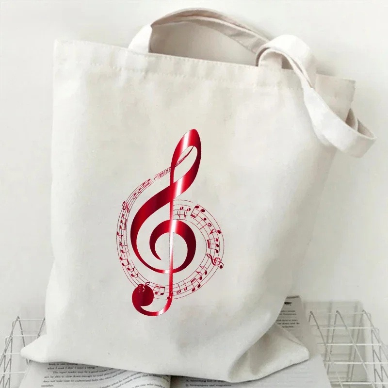 ملاحظة الموسيقى نبضات القلب ال - مراجعة Tote Bag Canvas Print وسعره