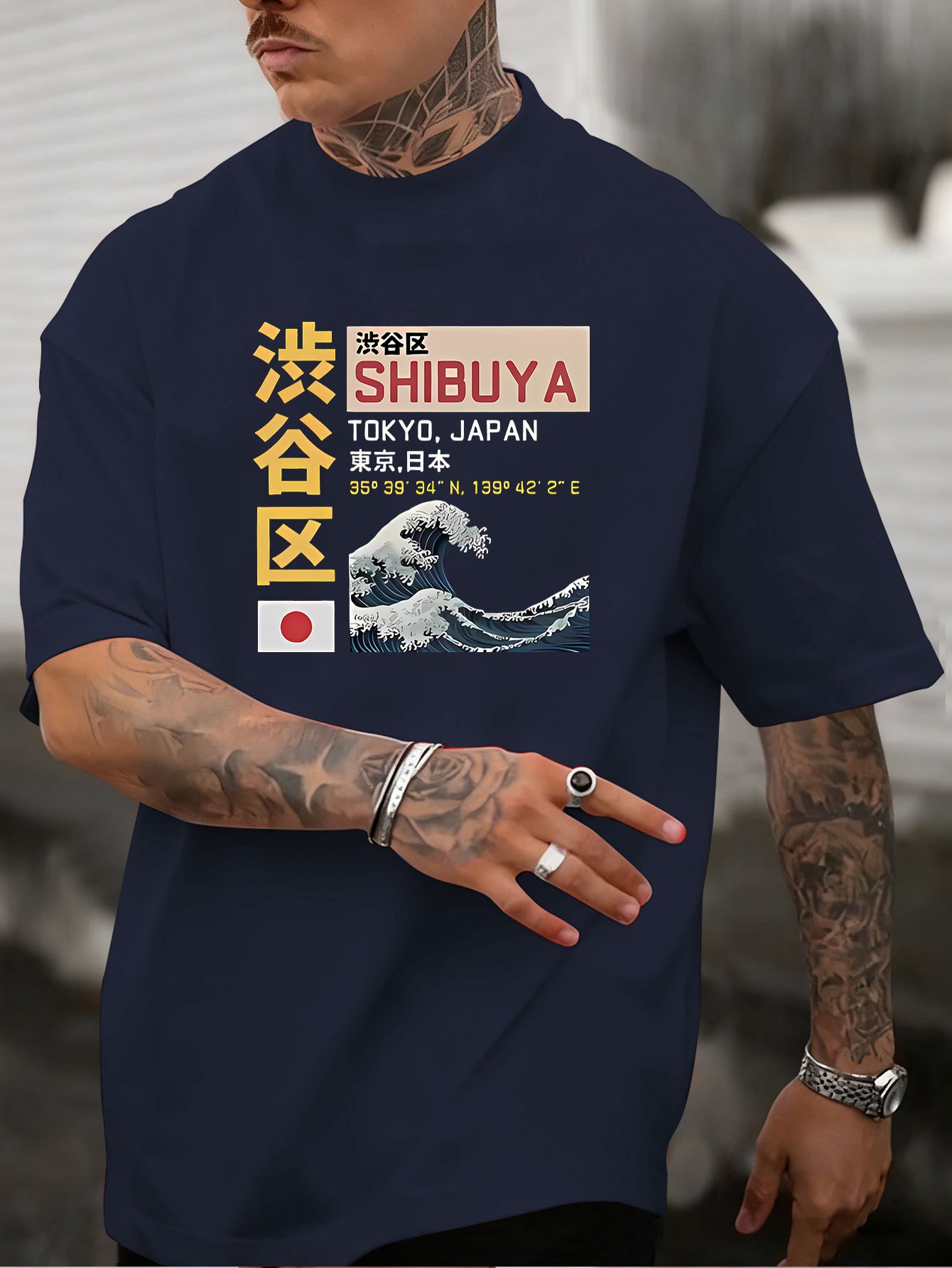 تي شيرت رجالي جديد مطبوع بتصمي - مراجعة Street Fashion Tokyo وسعره