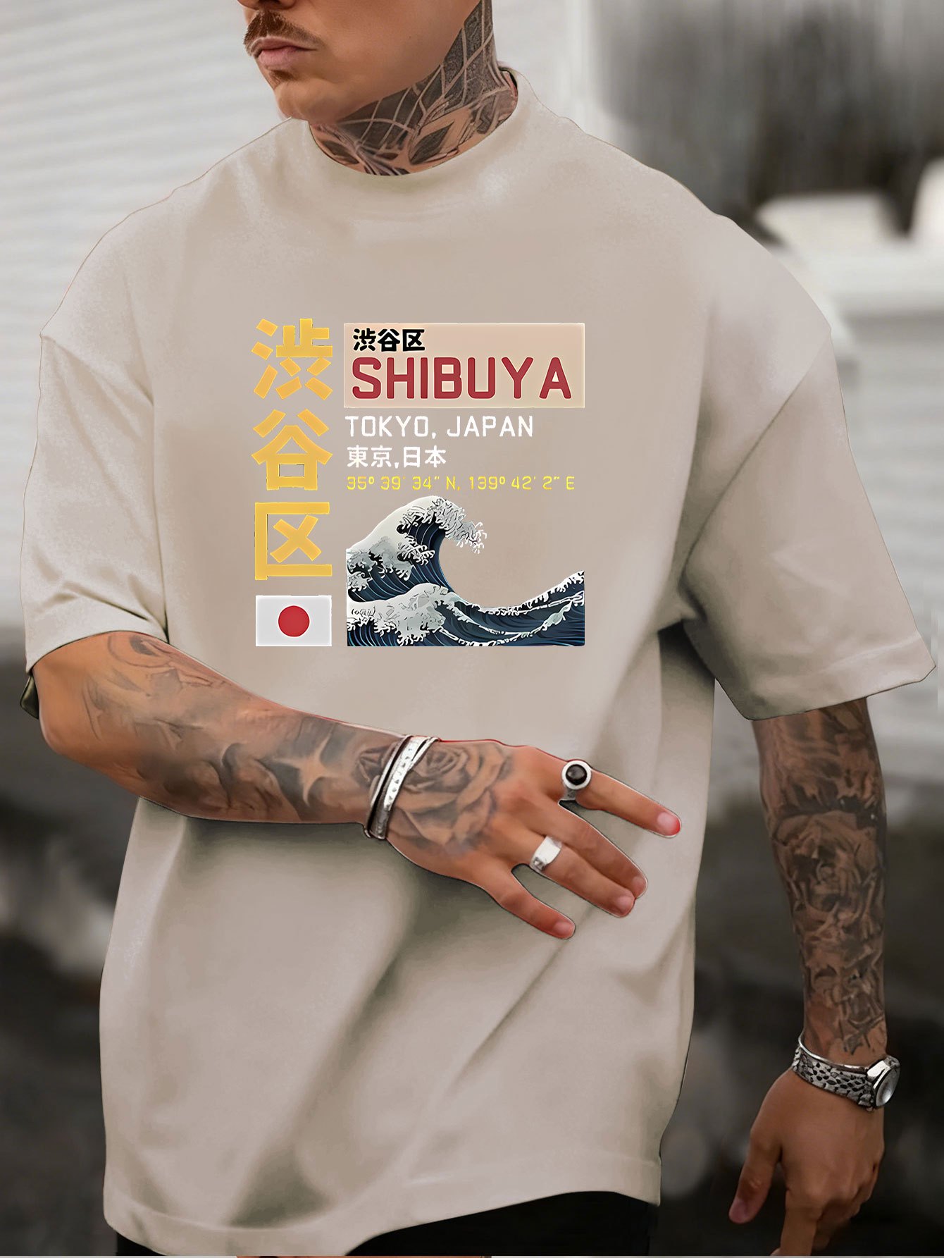 تي شيرت رجالي جديد مطبوع بتصمي - مراجعة Street Fashion Tokyo وسعره