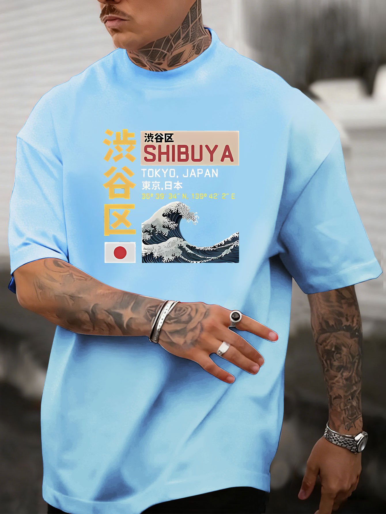 تي شيرت رجالي جديد مطبوع بتصمي - مراجعة Street Fashion Tokyo وسعره