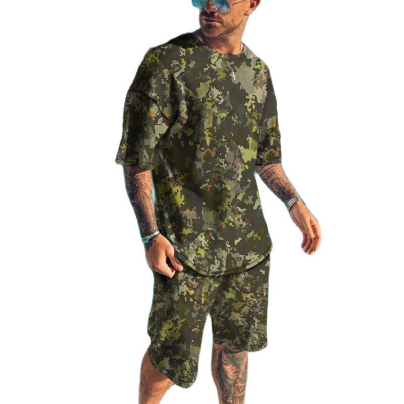 صيف جديد الرجال رياضية ثلاثية  - مراجعة Camo Pattern Set وسعره