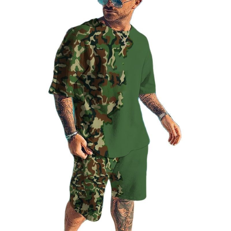 صيف جديد الرجال رياضية ثلاثية  - مراجعة Camo Pattern Set وسعره