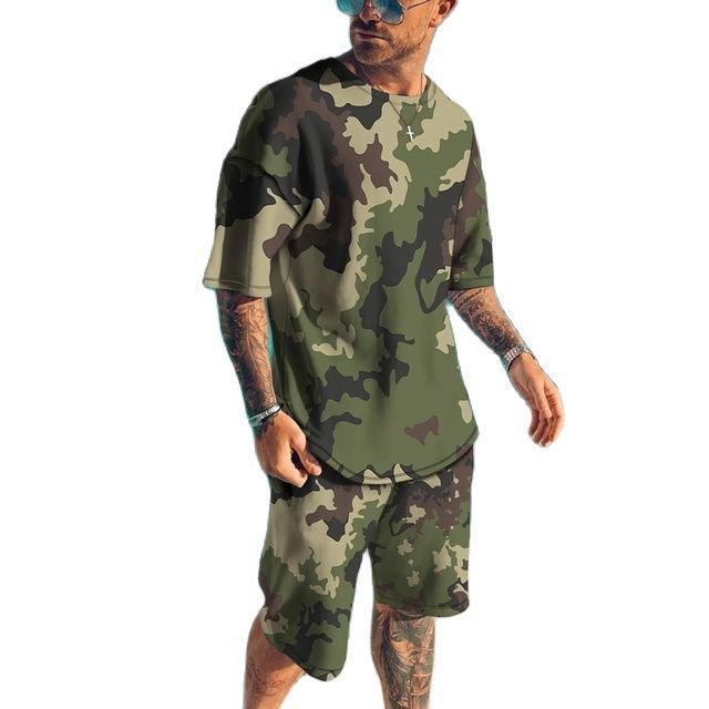 صيف جديد الرجال رياضية ثلاثية  - مراجعة Camo Pattern Set وسعره