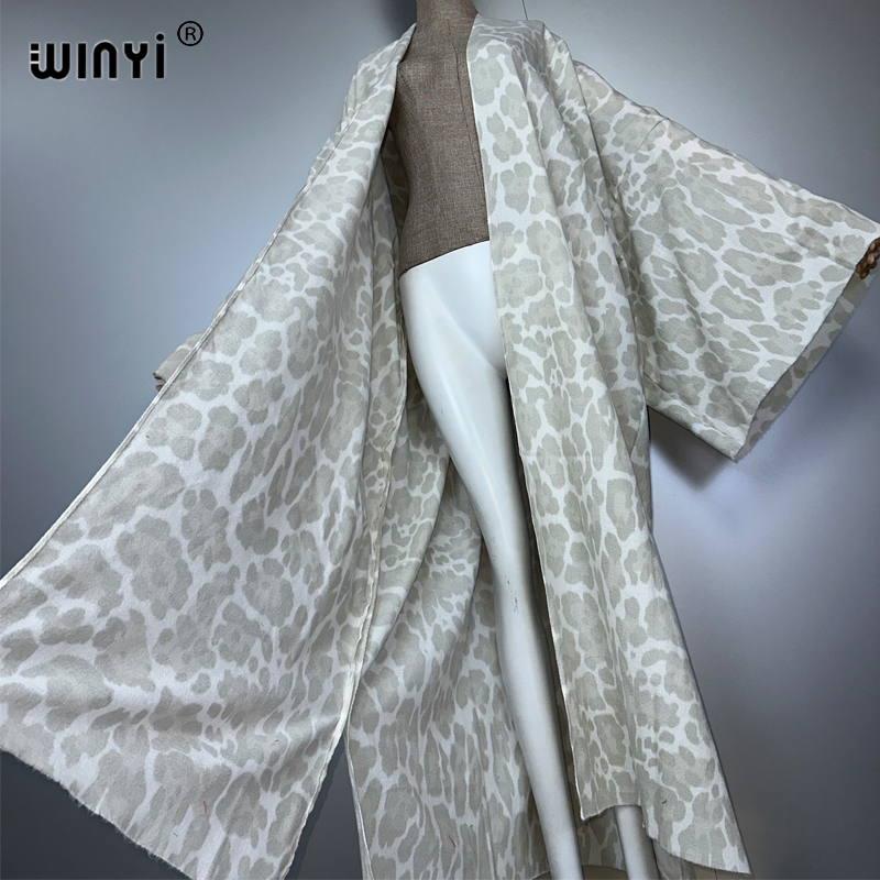 WINYI الشتاء ليوبارد سترة أفري - مراجعة Street Fashion Kimono وسعره