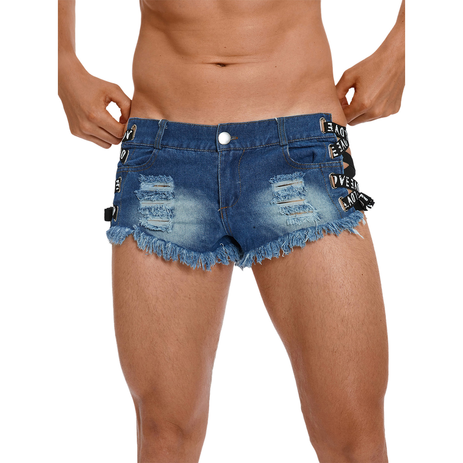 شورت جينز رجالي ممزق بتصميم مم - مراجعة Distressed Jean Rip وسعره
