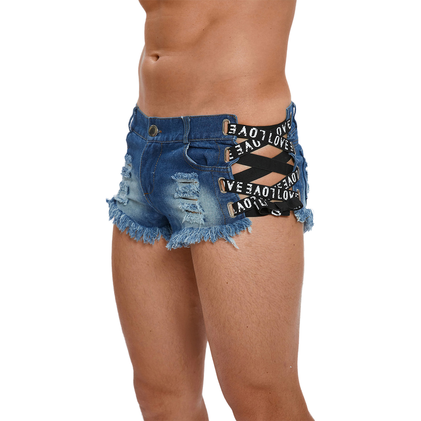 شورت جينز رجالي ممزق بتصميم مم - مراجعة Distressed Jean Rip وسعره