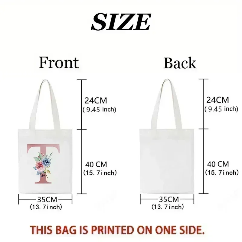 أنيقة الأزهار الأبجدية حمل حقي - مراجعة Tote Bag Canvas Print وسعره