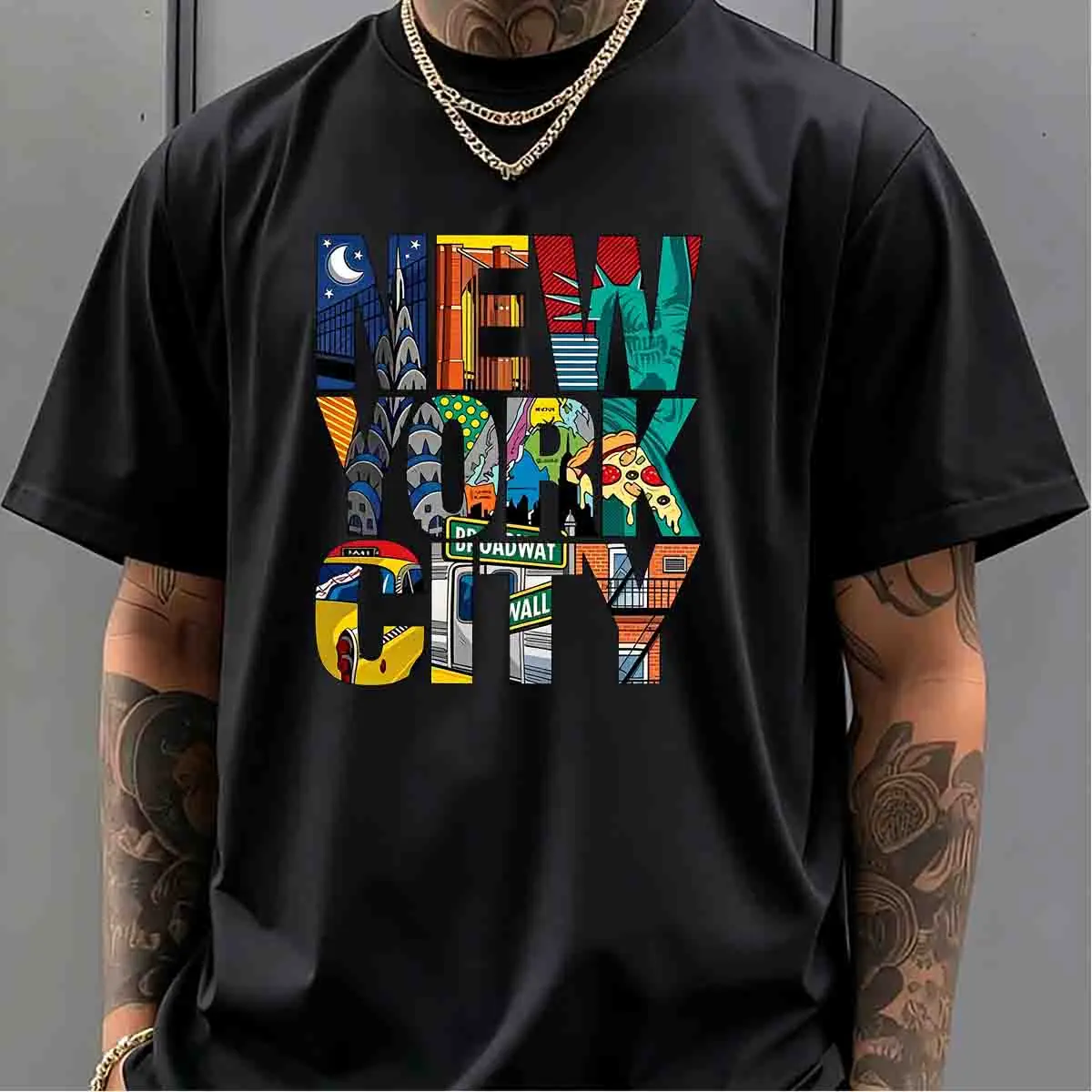 ملابس رجالية تي شيرت بطباعة مد - مراجعة High Street Fashion New York وسعره